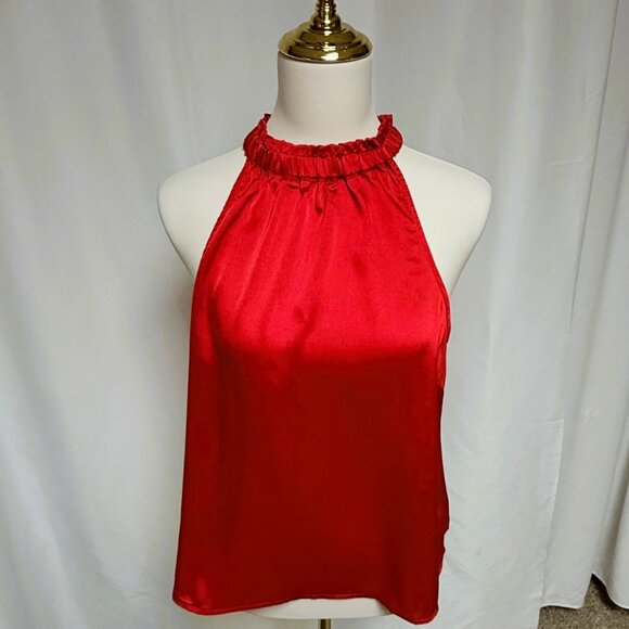 Umgee Tops - Umgee Red Halter Neck Sleeveless Blouse Size M NEW with Tags